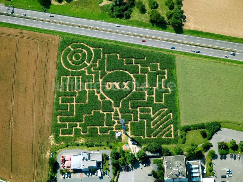 Luftaufnahme Seligweiler - Maislabyrinth am Rasthaus Seligweiler im Bundesland Baden-Württemberg