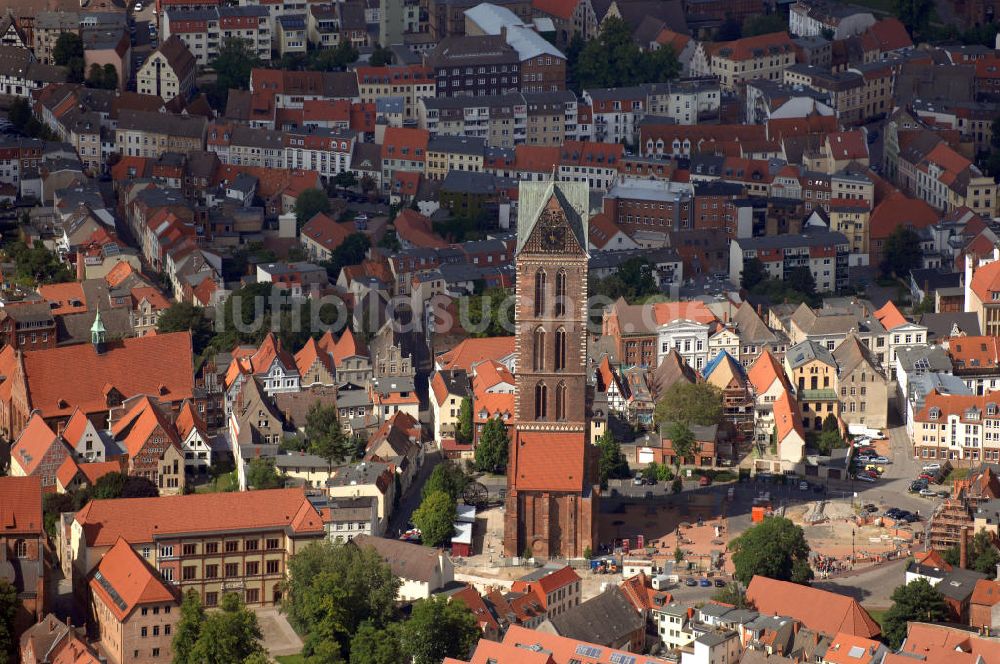 Luftbild Wismar - Marienkirche