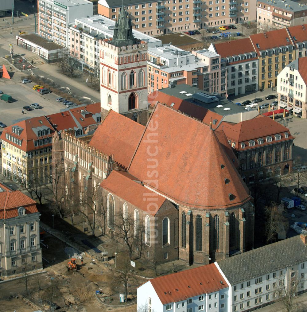 Luftaufnahme Frankfurt (Oder) - Marienkirche in Frankfurt (Oder)