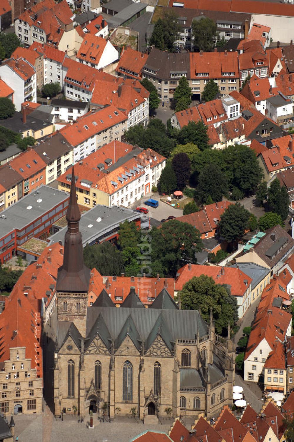 Luftaufnahme Osnabrück - Marienkirche in Osnabrück