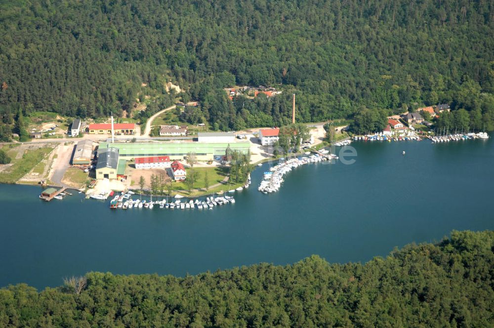 Elsenau aus der Vogelperspektive: Marina Elsenau am Werbellinsee in Brandenburg