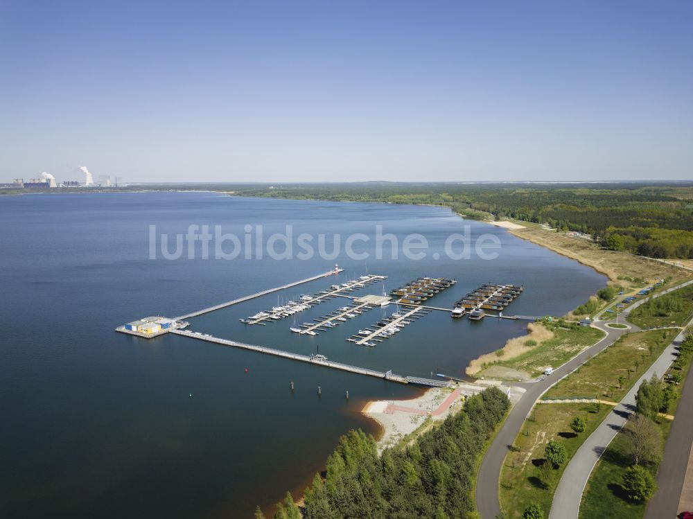 Luftaufnahme Boxberg - Marina Klitten - Hafenbereich am Ufer des Bärwalder See in Boxberg im Bundesland Sachsen, Deutschland