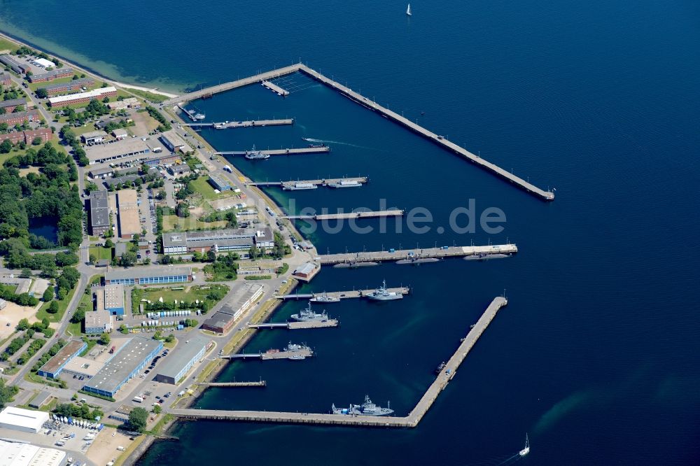 Eckernförde aus der Vogelperspektive: Marinestützpunkt in Eckernförde im Bundesland Schleswig-Holstein