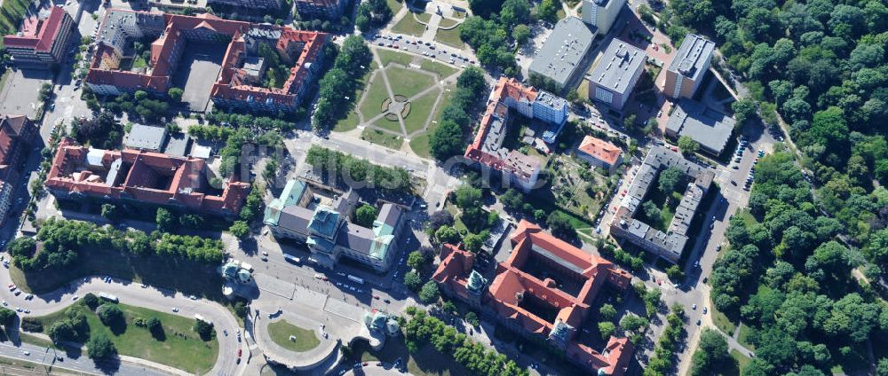 Luftaufnahme Stettin / Szczecin - Maritimes Museum an der Hakenterasse am Adam-Mickiewicz-Platz in Stettin / Szczecin