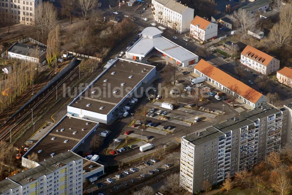 Berlin-Lichtenberg aus der Vogelperspektive: market Einkaufszentrum Baustelle in Berlin-Lichtenberg