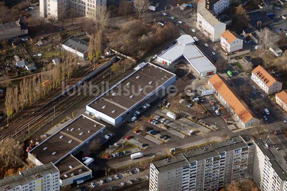 Luftaufnahme Berlin-Lichtenberg - market Einkaufszentrum Baustelle in Berlin-Lichtenberg