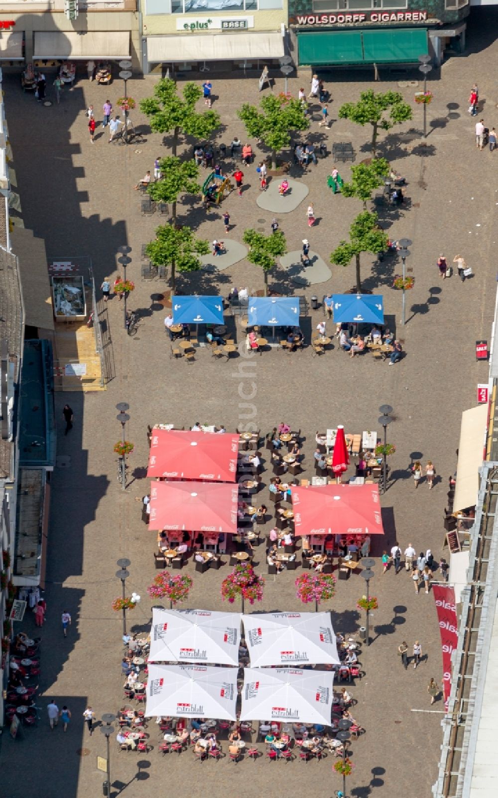 Recklinghausen aus der Vogelperspektive: Markt in Recklinghausen im Bundesland Nordrhein-Westfalen