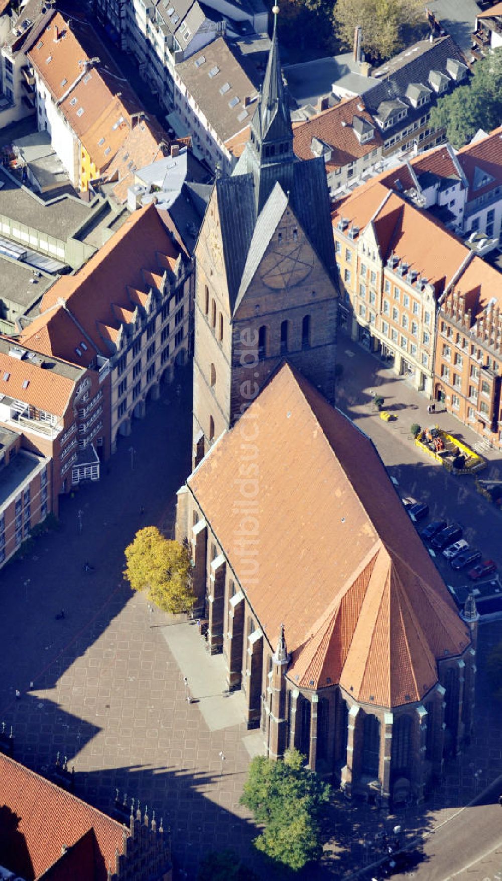 Luftbild Hannover - Marktkirche St.Georgii et Jacobi in Hannover