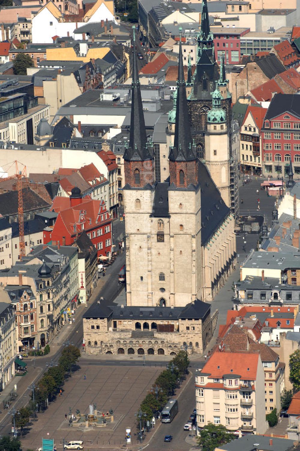 Luftaufnahme Halle (Saale) - Marktkirche Unser Lieben Frauen (Halle)