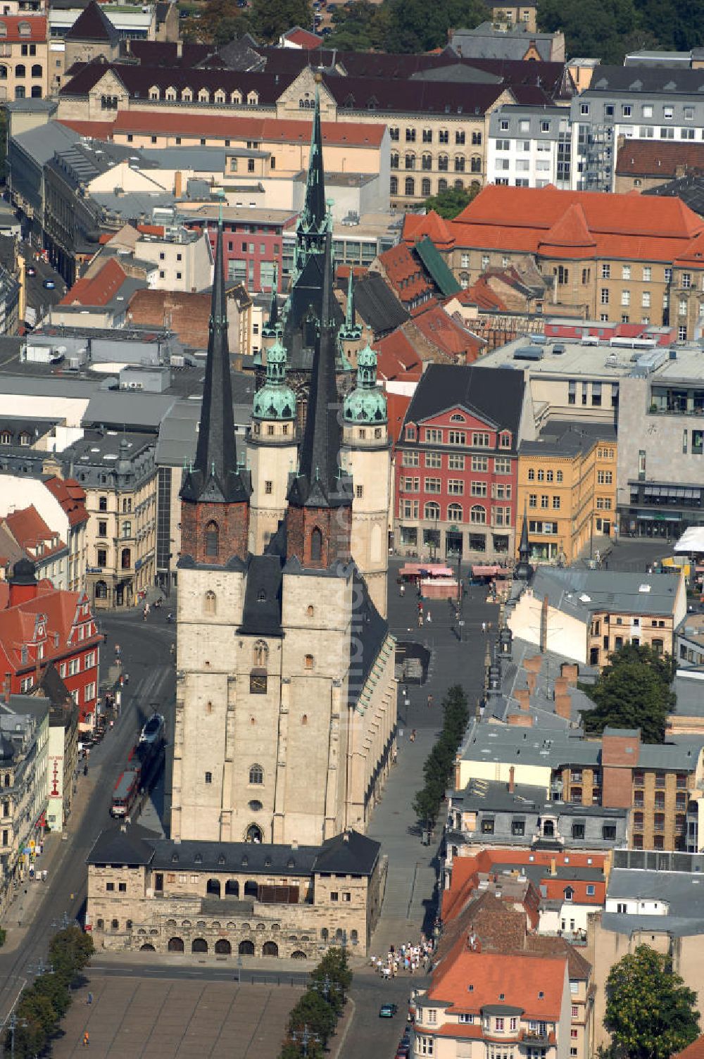 Luftaufnahme Halle (Saale) - Marktkirche Unser Lieben Frauen (Halle)