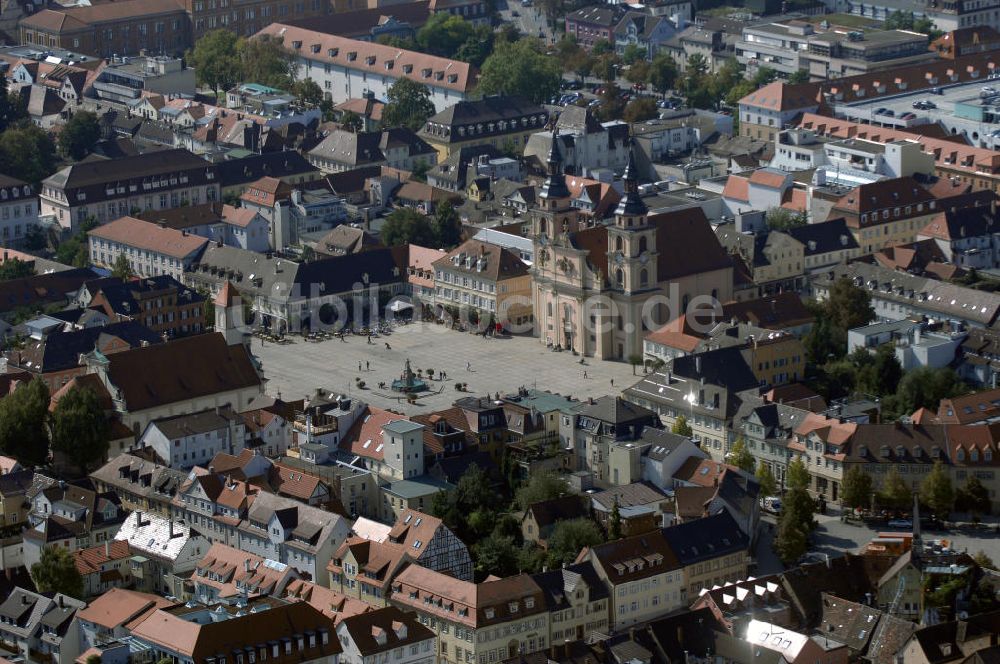 Luftbild LUDWIGSBURG - Marktplatz mit der Evangelische Stadtkirche II in Ludwigsburg