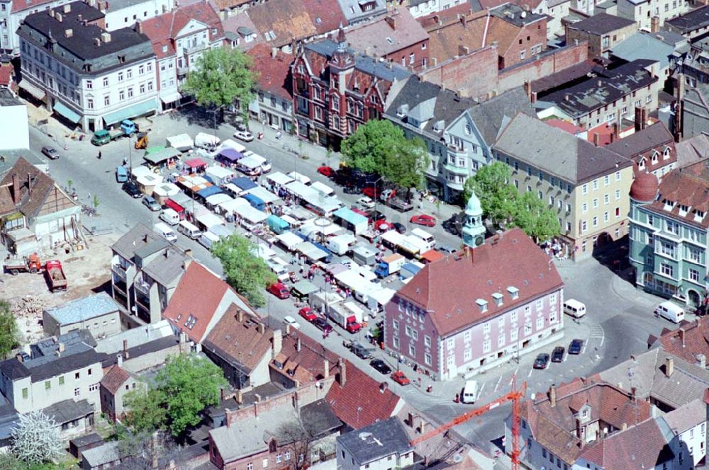 Finsterwalde von oben - 04.05.1995 Marktplatz Finsterwalde