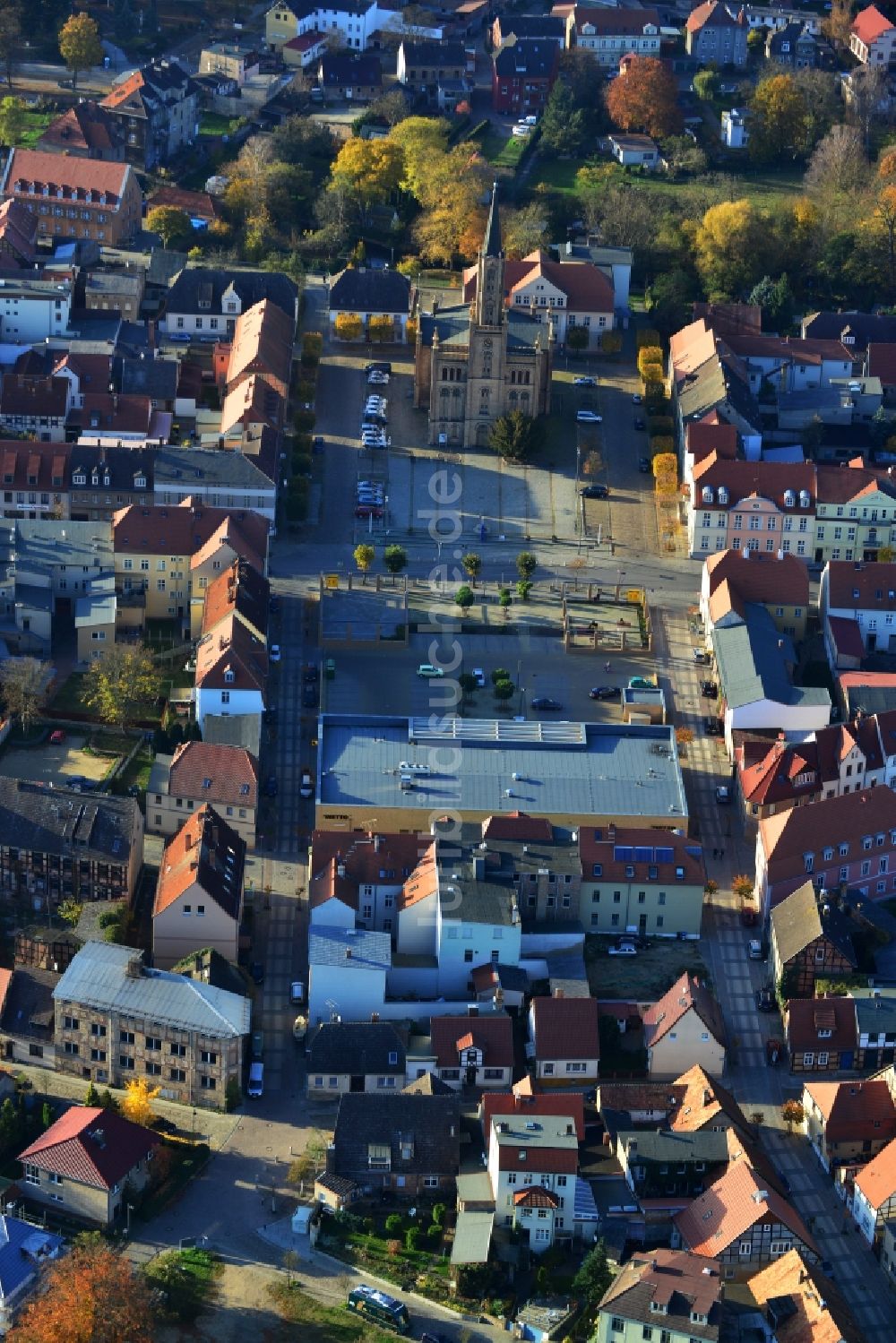 Luftbild Fürstenberg/Havel - Marktplatz in Fürstenberg / Havel im Bundesland Brandenburg