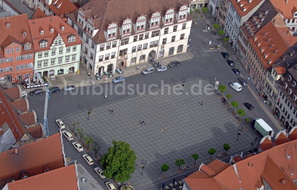 Naumburg von oben - Marktplatz in Naumburg