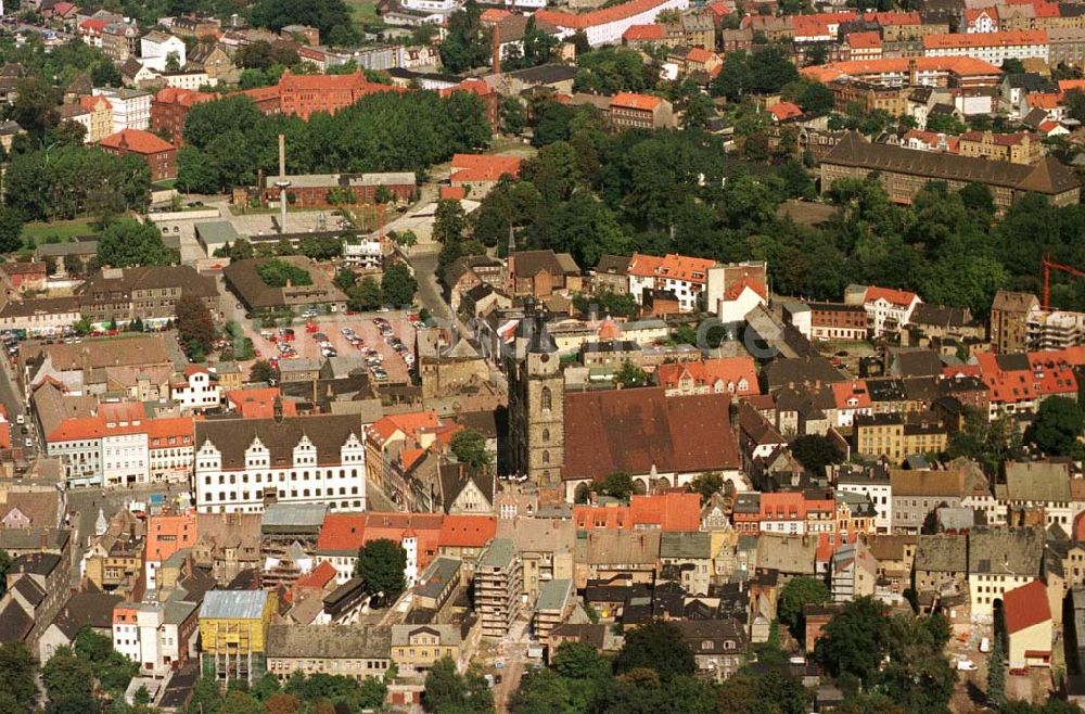 Luftaufnahme Wittenberg / Brandenburg - Marktplatz und Stadtzentrum