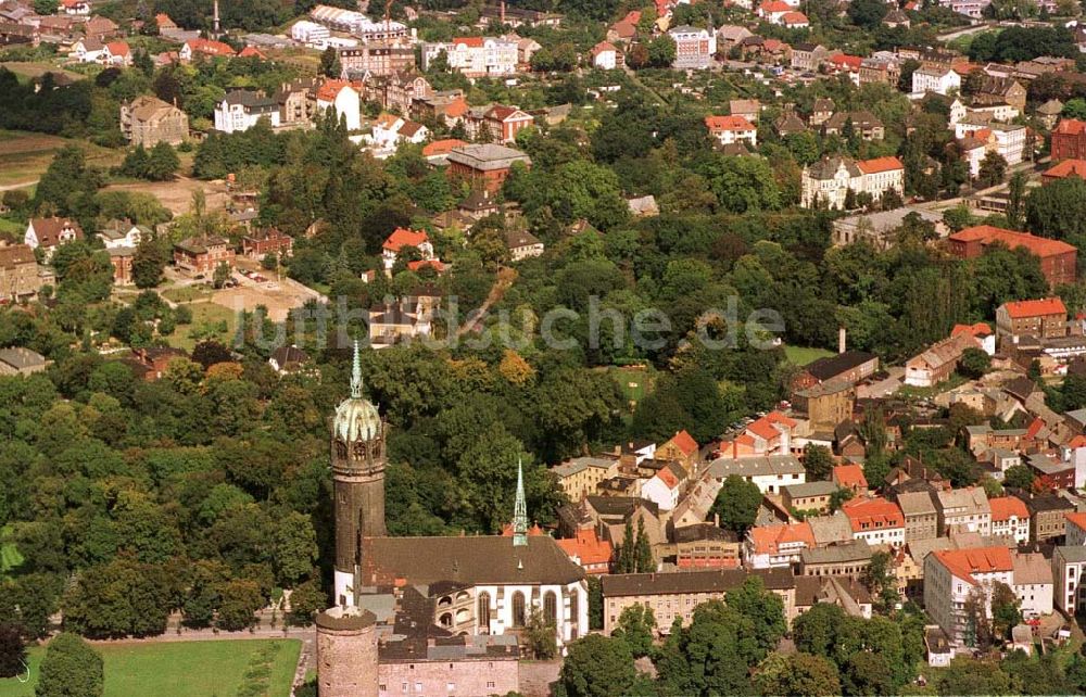 Wittenberg / Brandenburg von oben - Marktplatz und Stadtzentrum