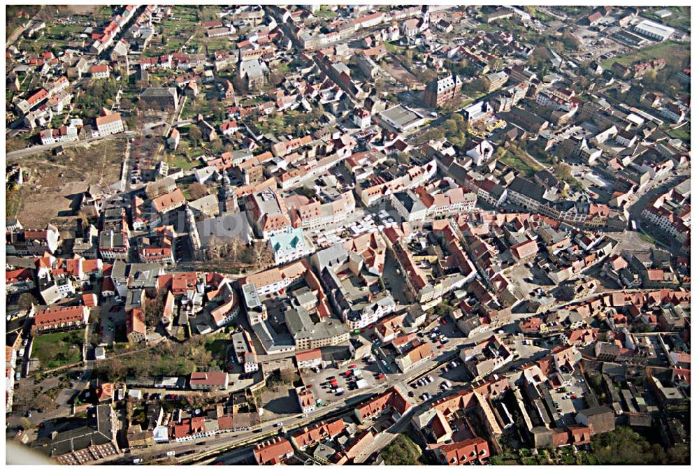 Luftbild Eisleben / SA - Marktplatz und Stadtzentrum von Eisleben in Sachsen-Anhalt.