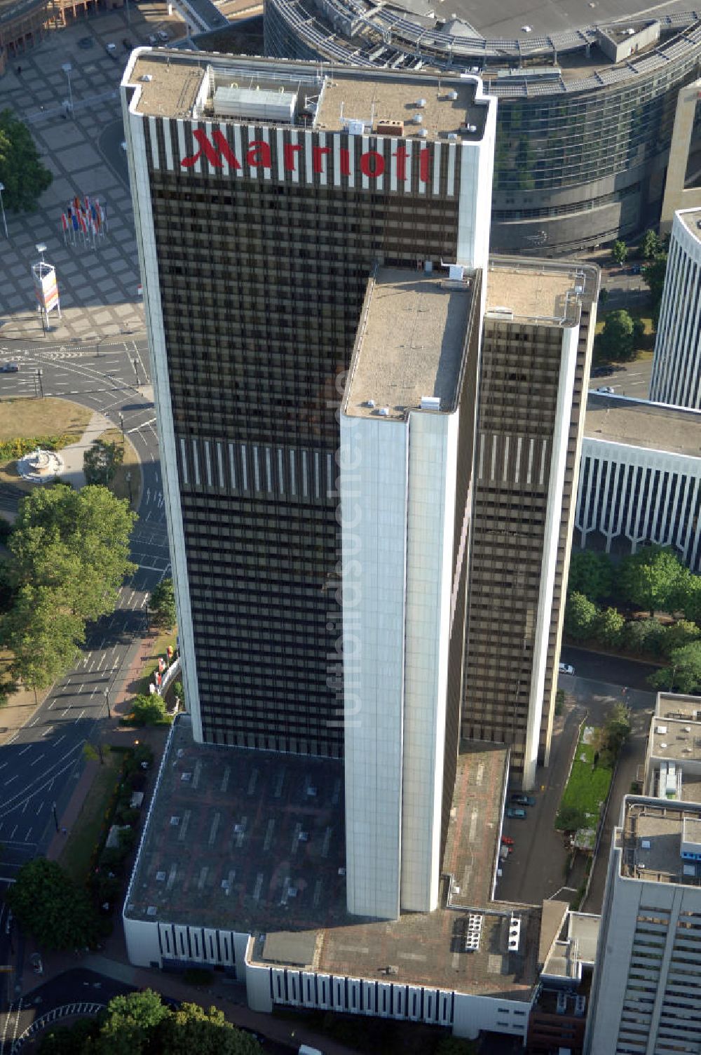 Luftaufnahme Frankfurt am Main - Marriott Hotel Frankfurt