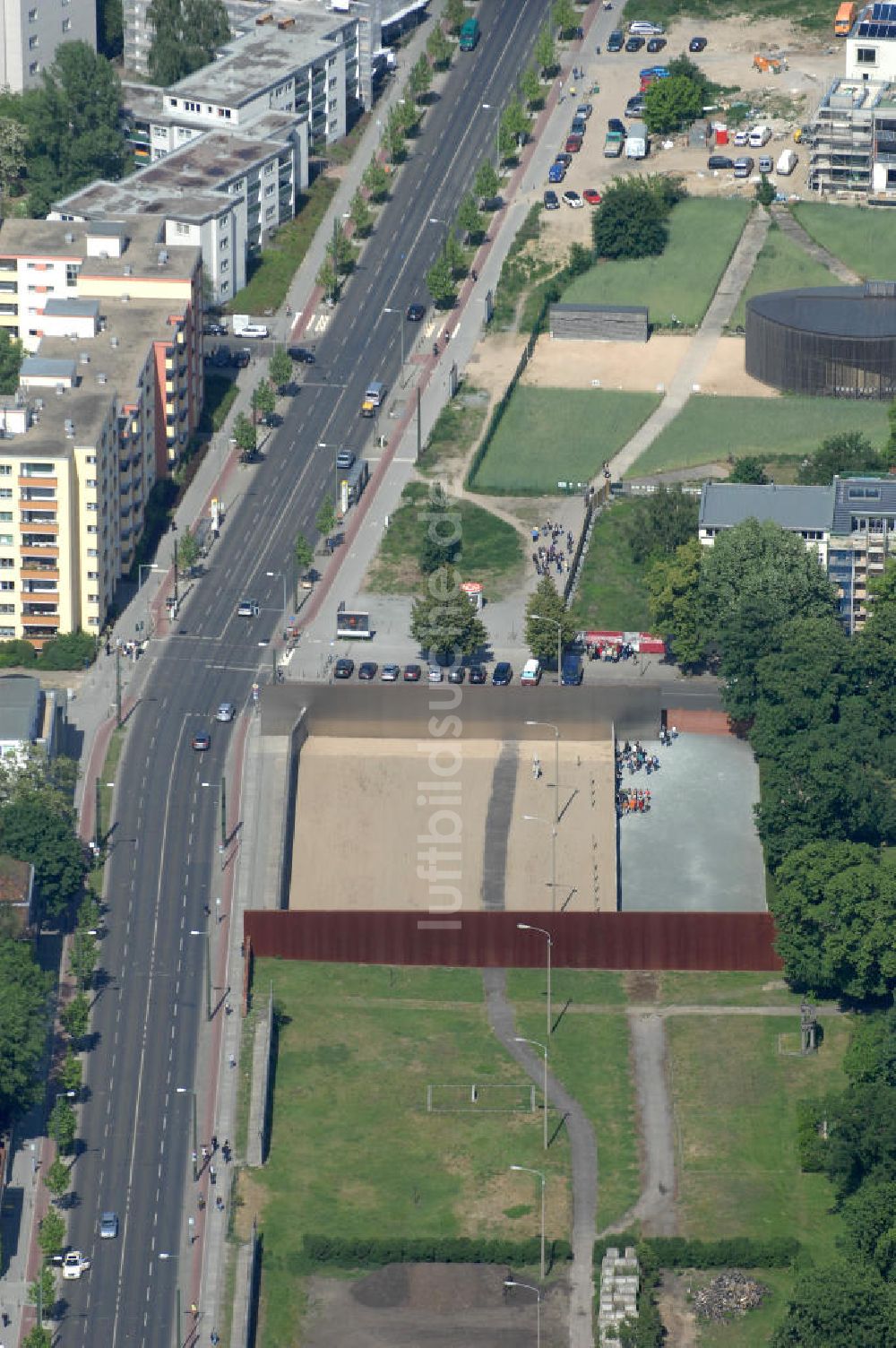 Berlin aus der Vogelperspektive: Mauerpark in Berlin Mitte