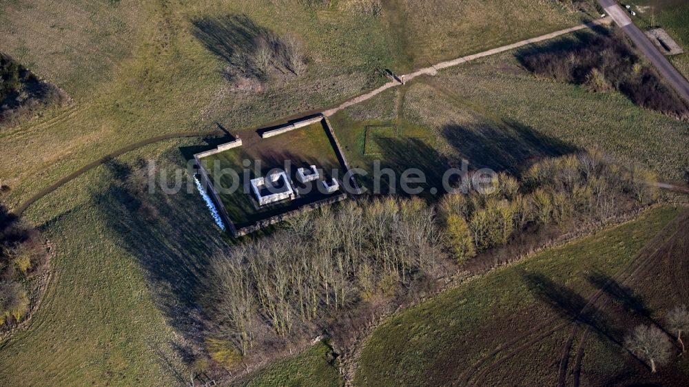 Luftbild Nettersheim - Mauerreste der Görresburg in Nettersheim im Bundesland Nordrhein-Westfalen, Deutschland