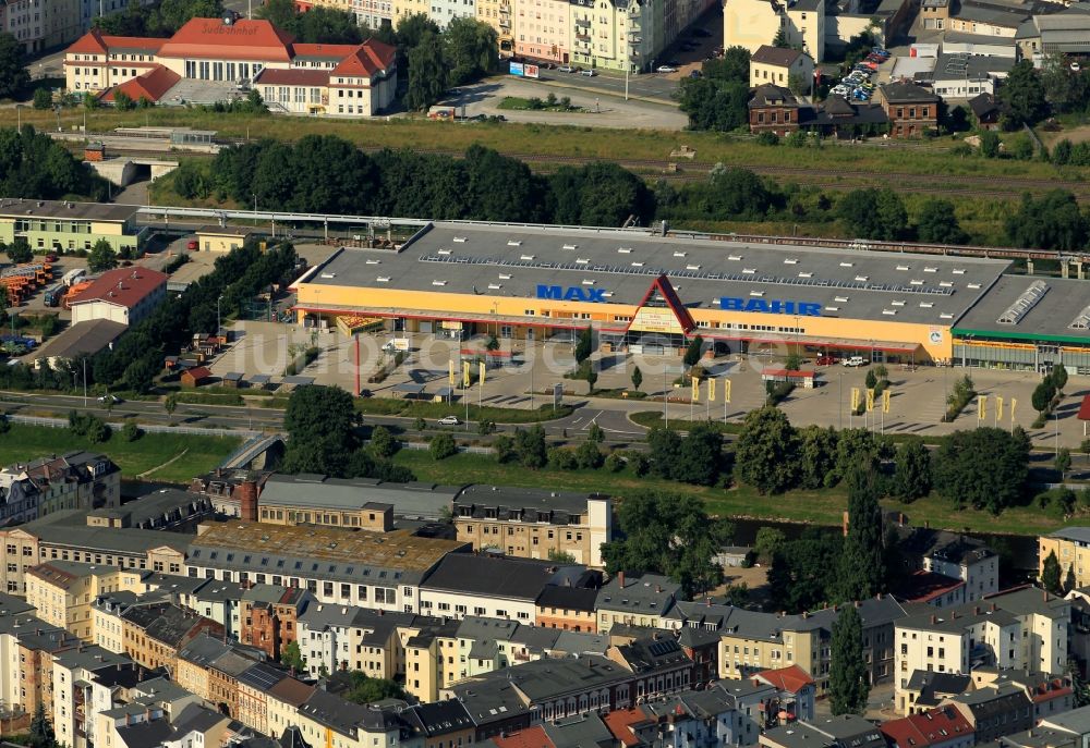 Luftbild Gera - Max Bahr - Baumarkt am Elsterdamm in Gera im Bundesland Thüringen