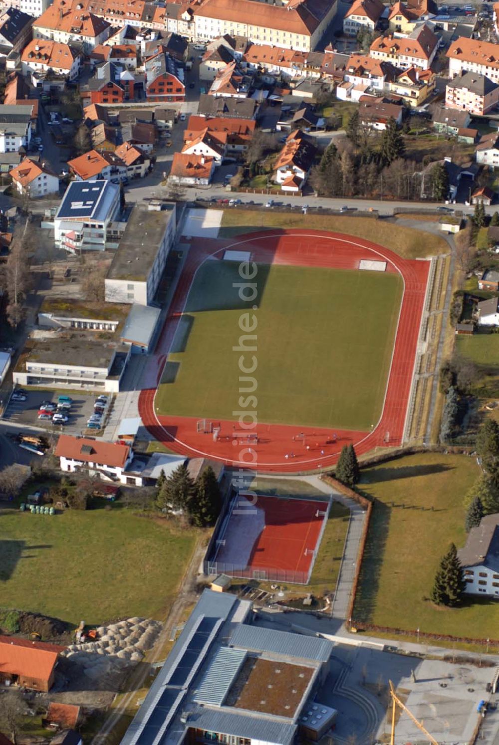 Murnau am Staffelsee von oben - Max-Dingler-Hauptschule Murnau