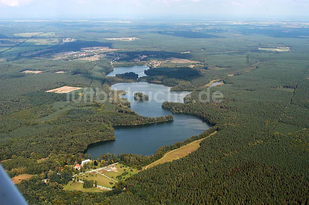 Luftaufnahme Maxsee / Brandenburg - Maxsee und Maxsiedlung südlich von Straußberg bei Möncheberg 01.10.2003