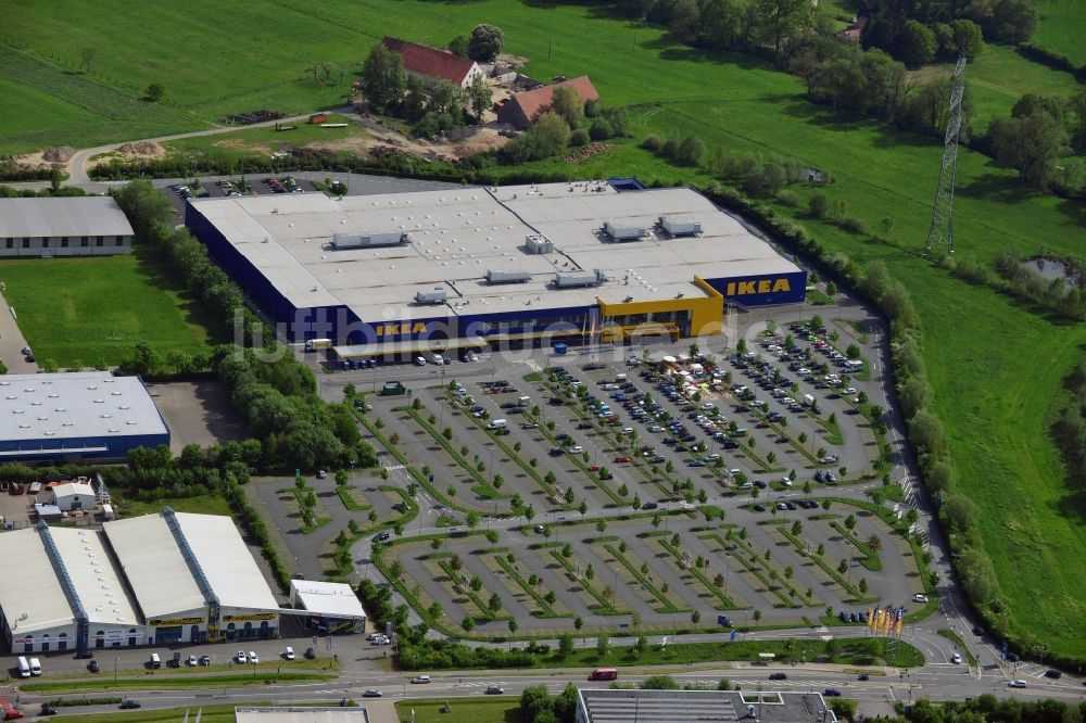 Osnabrück von oben - Möbelmarkt IKEA Einrichtungshaus in Osnabrück im Bundesland Niedersachsen, Deutschland