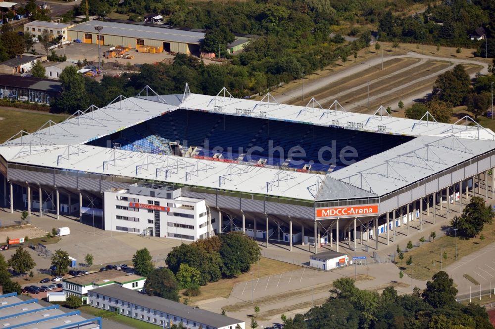 Magdeburg von oben - MDCC-Arena in Magdeburg im Bundesland Sachsen-Anhalt