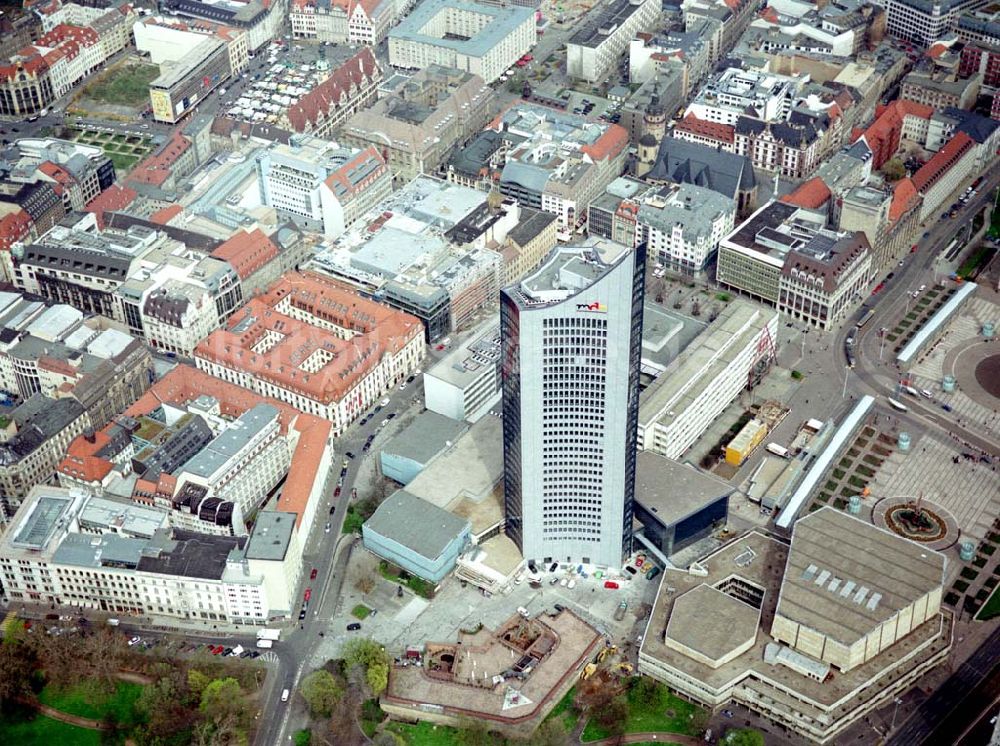 Luftbild Leipzig / Sachsen - MDR-Hochhaus (ehem.Unihochhaus) am Gewandhaus in Leipzig.