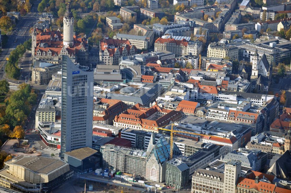 Leipzig von oben - MDR Hochhaus und Uni-Baustelle in Leipzig