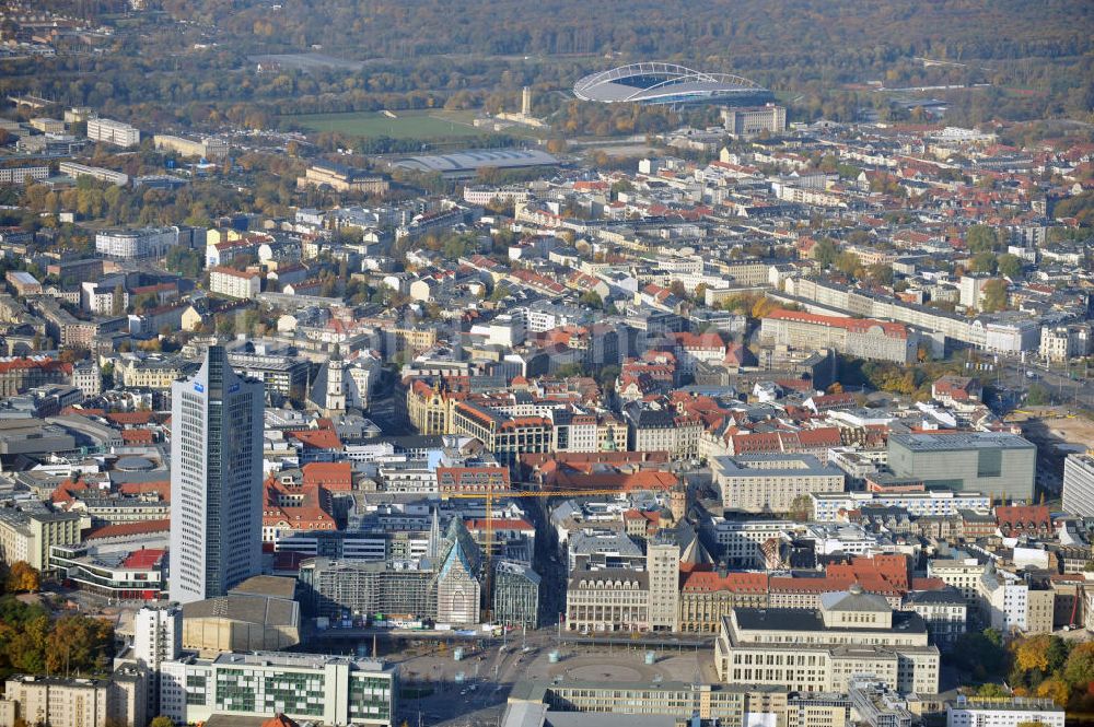 Luftbild Leipzig - MDR Hochhaus und Uni-Baustelle in Leipzig