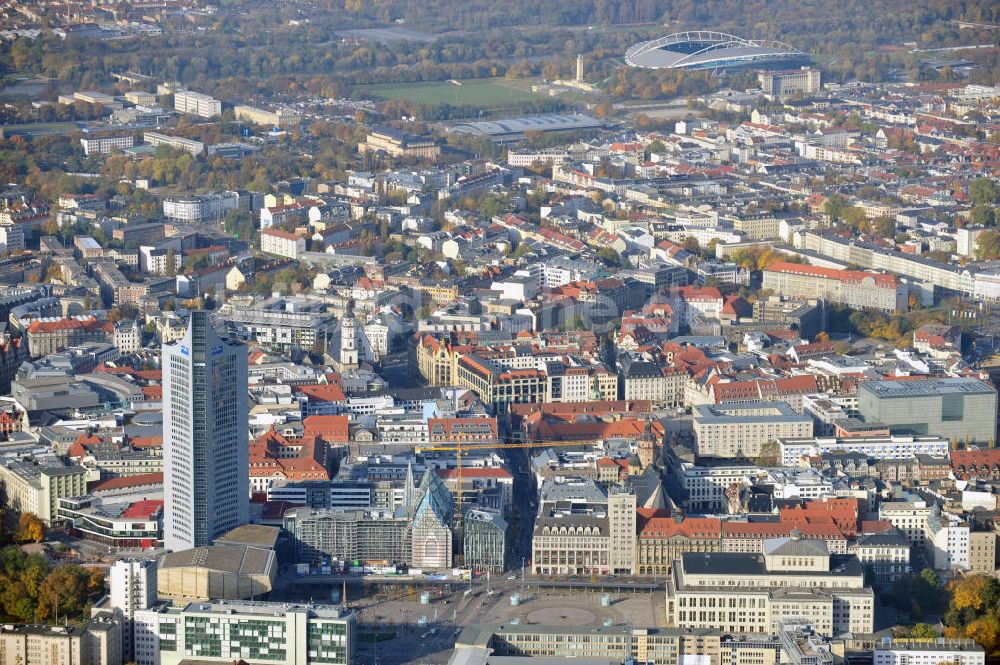 Luftaufnahme Leipzig - MDR Hochhaus und Uni-Baustelle in Leipzig