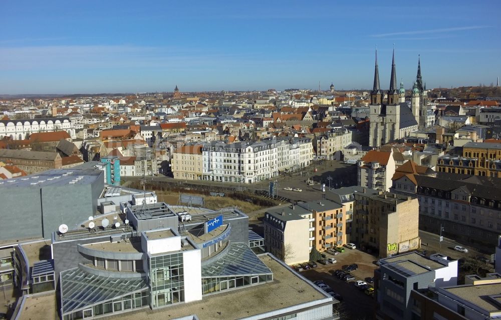 Luftaufnahme Halle ( Saale ) - MDR- Landesfunkhaus mit der Konzerthalle Händelhalle und Spitze in Halle ( Saale ) im Bundesland Sachsen-Anhalt