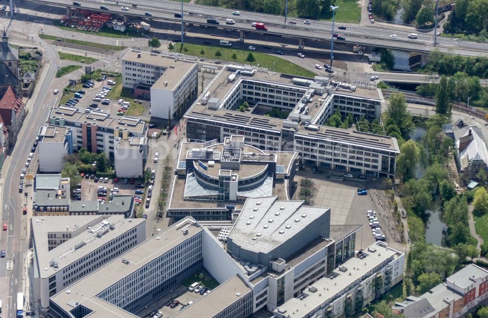 Luftaufnahme Halle (Saale) - MDR- Landesfunkhaus mit der Konzerthalle Händelhalle und Spitze in Halle ( Saale ) im Bundesland Sachsen-Anhalt