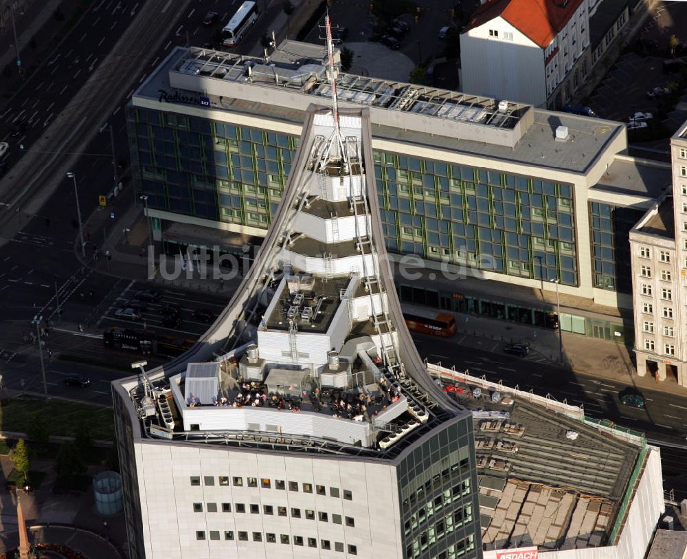 Leipzig von oben - MDR Turm Leipzig - MDR-tower