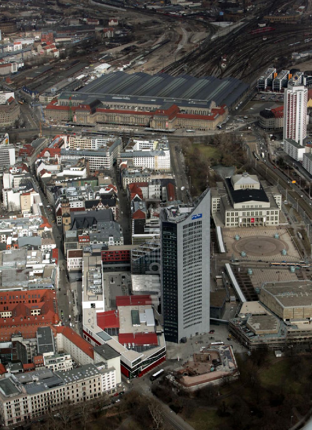 Leipzig von oben - MDR Turm Leipzig - MDR-tower