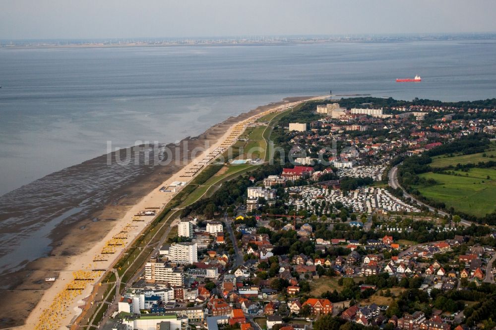 Luftaufnahme Cuxhaven - Meeres-Küste der Nordsee in Cuxhaven im Bundesland Niedersachsen