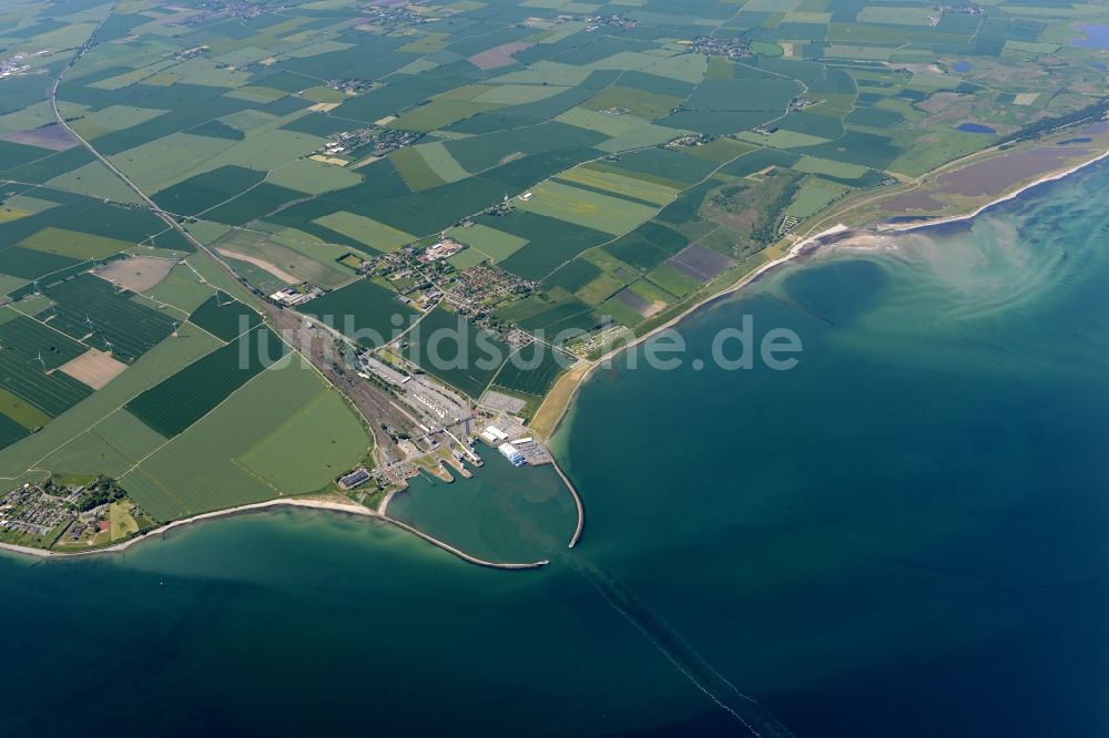 Luftbild Puttgarden - Meeres-Küste der Nordsee- Insel Fehmarn bei Puttgarden im Bundesland Schleswig-Holstein