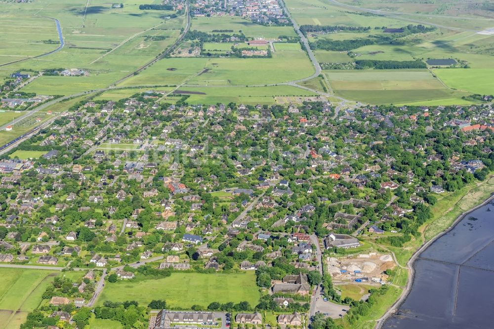 Luftaufnahme Sylt-Ost - Meeres-Küste der Nordsee in Keitum im Bundesland Schleswig-Holstein