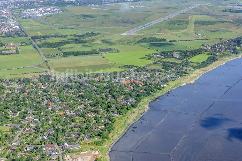 Sylt-Ost von oben - Meeres-Küste der Nordsee in Keitum im Bundesland Schleswig-Holstein