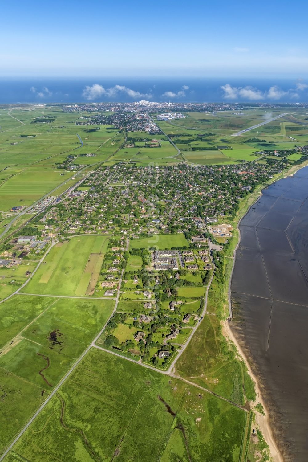 Luftbild Sylt-Ost - Meeres-Küste der Nordsee in Keitum im Bundesland Schleswig-Holstein