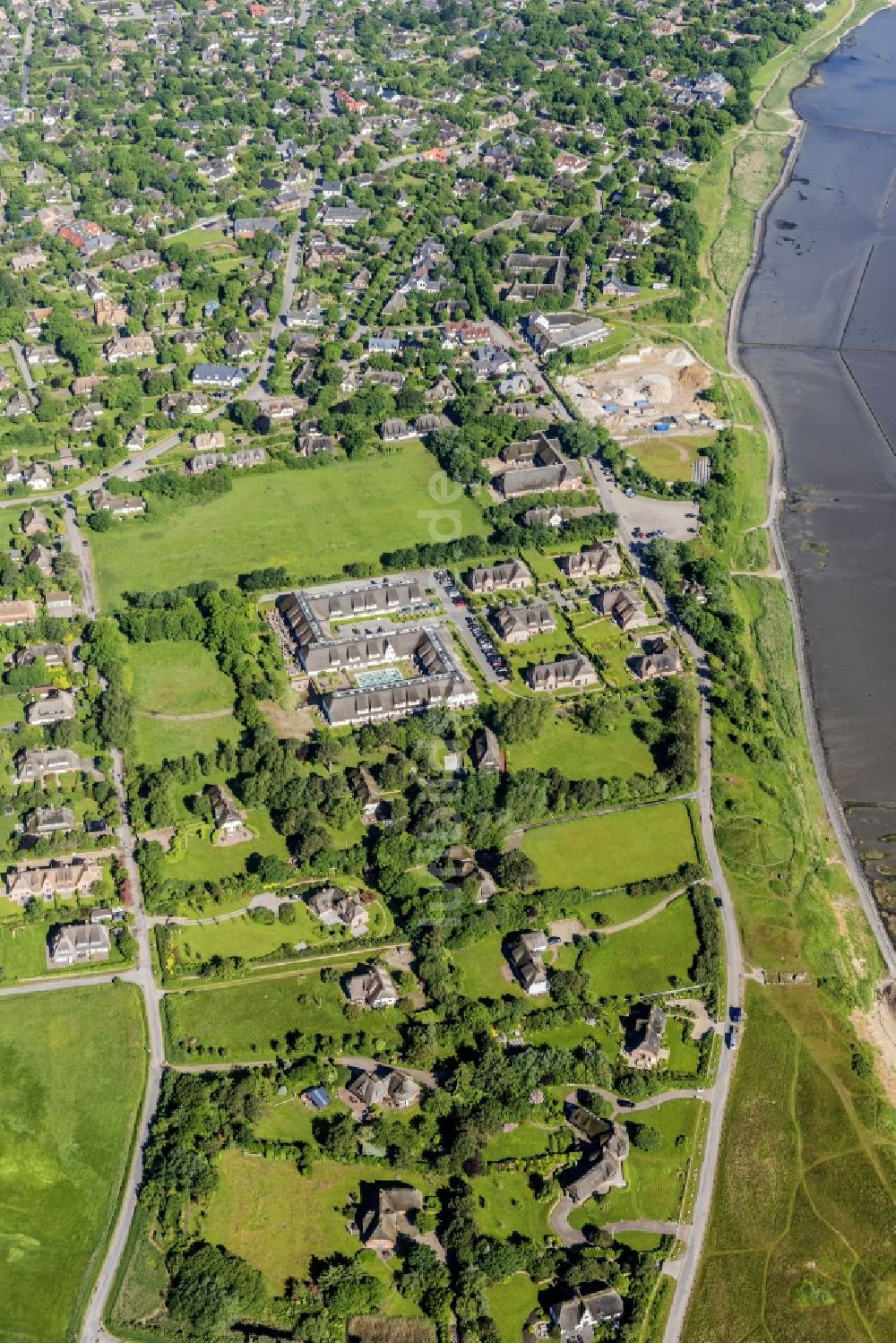 Sylt-Ost von oben - Meeres-Küste der Nordsee in Keitum im Bundesland Schleswig-Holstein