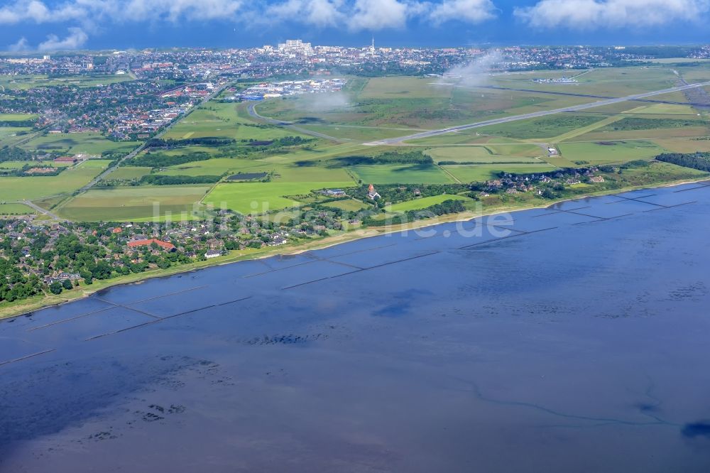 Sylt-Ost aus der Vogelperspektive: Meeres-Küste der Nordsee in Keitum im Bundesland Schleswig-Holstein