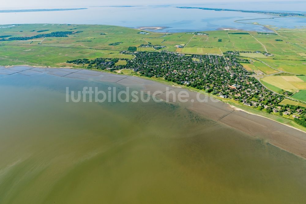 Sylt-Ost aus der Vogelperspektive: Meeres-Küste der Nordsee in Keitum im Bundesland Schleswig-Holstein