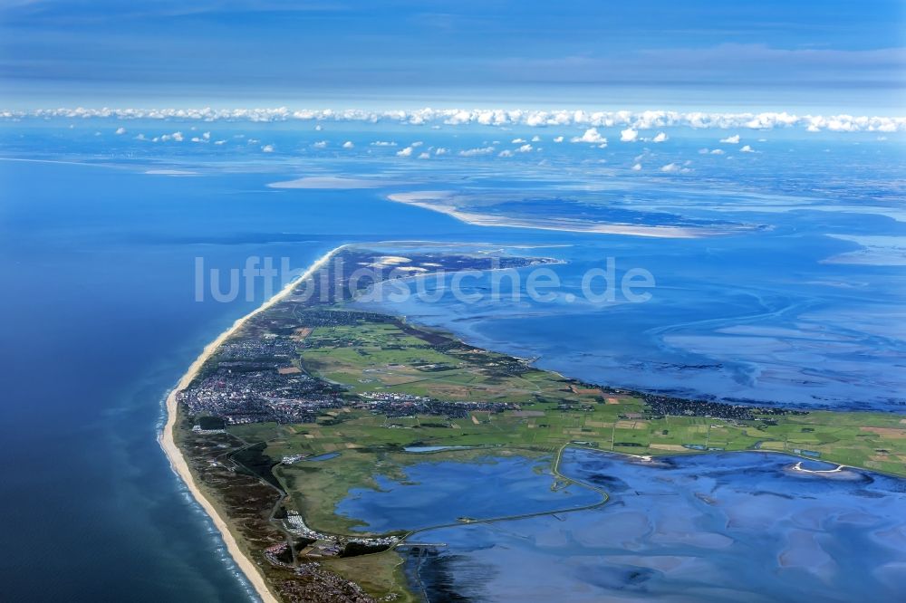 Sylt von oben - Meeres-Küste der Nordsee in Rantum (Sylt) im Bundesland Schleswig-Holstein