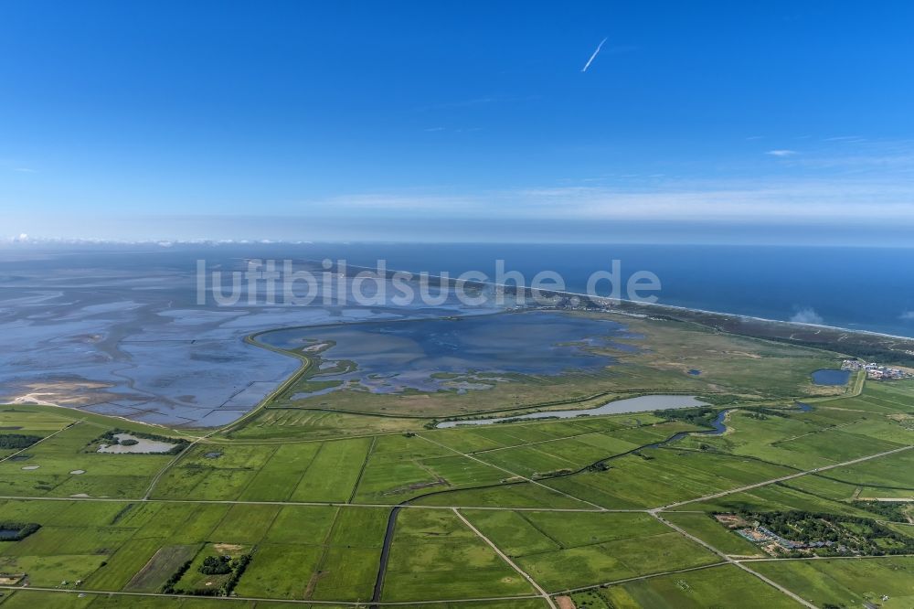 Luftaufnahme Sylt - Meeres-Küste der Nordsee in Rantum (Sylt) im Bundesland Schleswig-Holstein