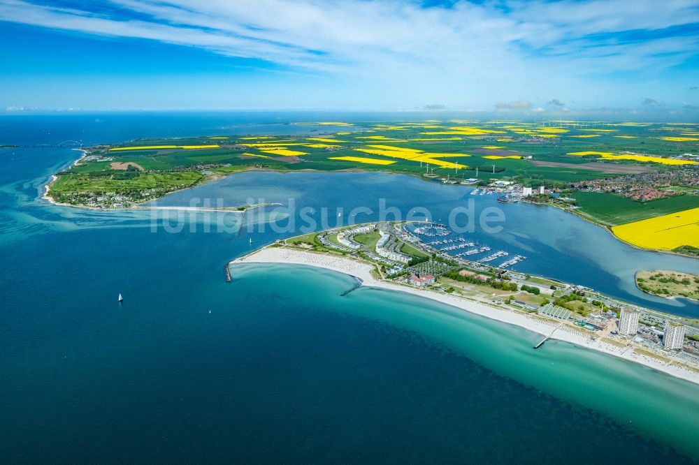 Luftaufnahme Fehmarn - Meeres-Küste der Ostsee in Burg auf Fehmarn im Bundesland Schleswig-Holstein