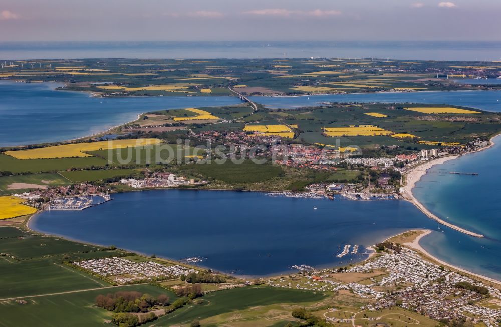 Luftbild Großenbrode - Meeres- Küste der Ostsee am Großenbroder Binnensee in Großenbrode im Bundesland Schleswig-Holstein, Deutschland