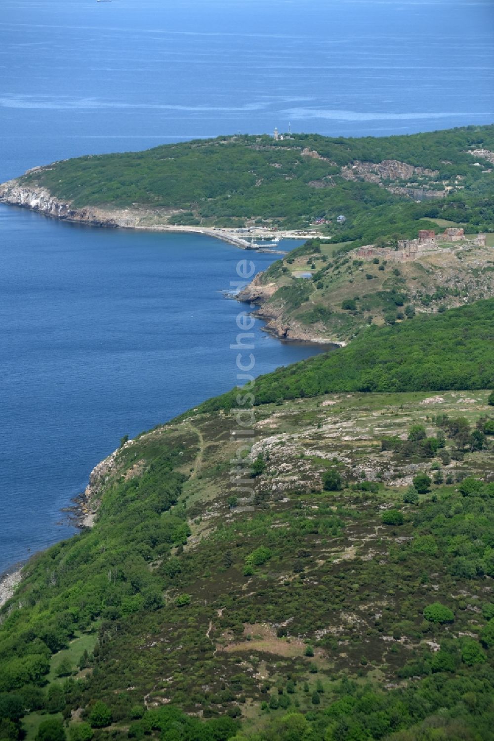 Luftbild Allinge - Meeres-Küste der Ostsee auf der Insel Bornholm in Allinge in Region Hovedstaden, Dänemark